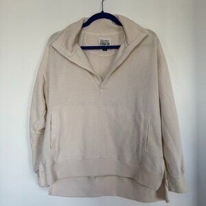 American Eagle “Seriously Lived-In” Cream Quarter Zip Sweatshirt XS